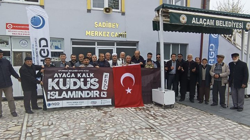 Alaçam'da Filistinli şehitler için gıyabi cenaze namazı kılındı